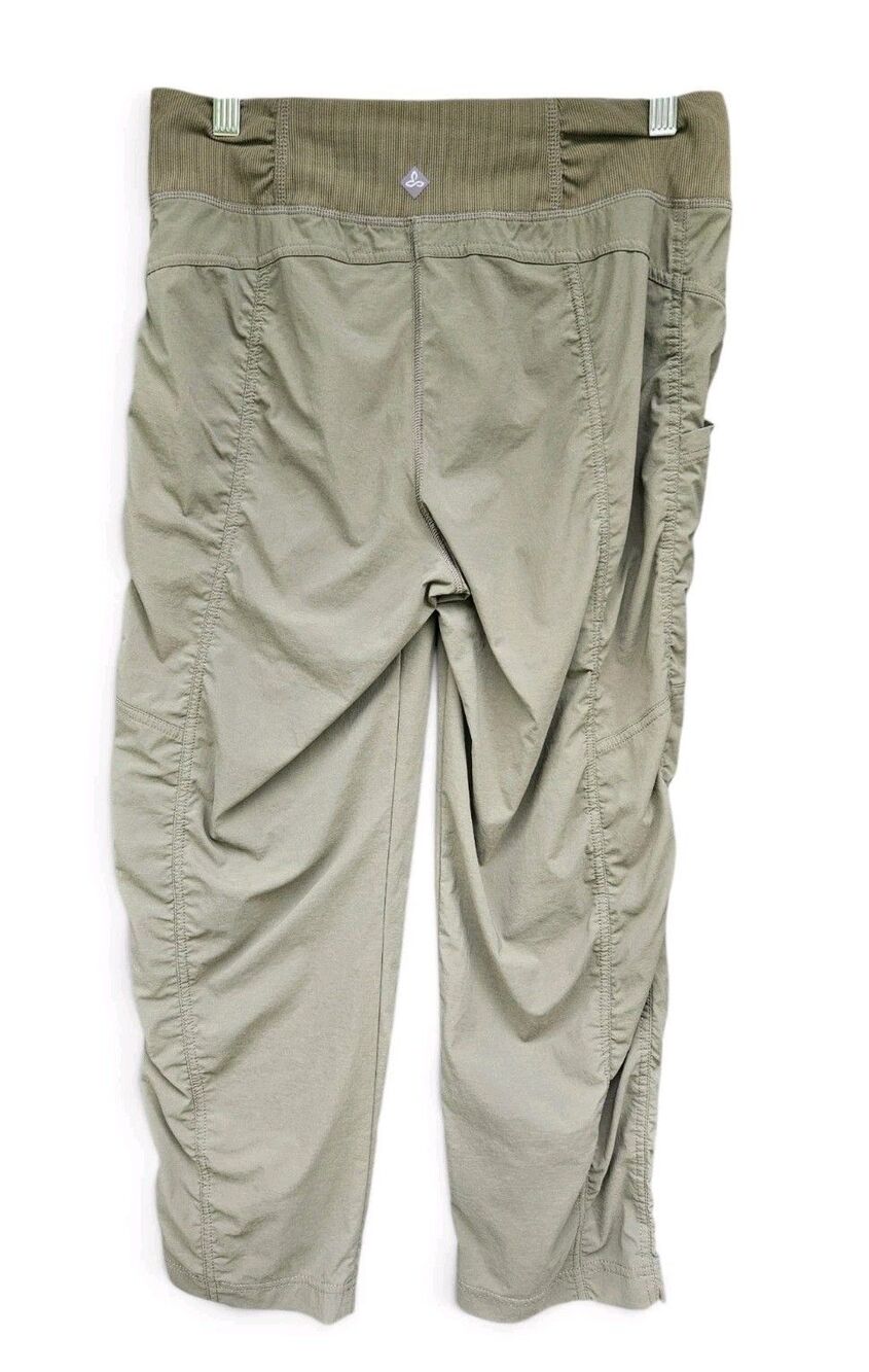 Prana Cropped Hiking Pants Womens Small Olive Green Stretch Outdoor Capris - Picture 2 of 11